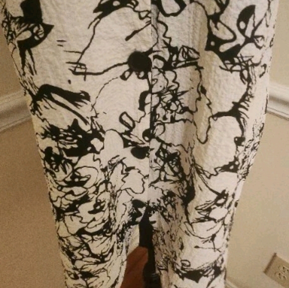 Soft Surroundings Womens Tunic Black White Sleeveless Button Sz S Top - Picture 3 of 8